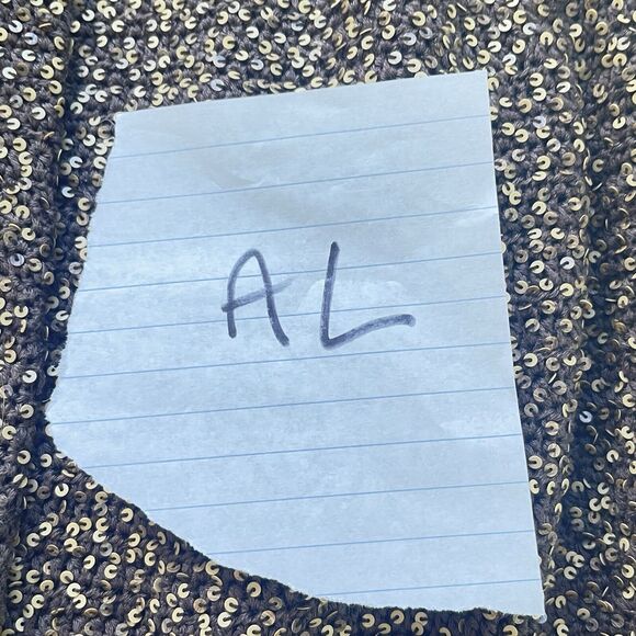 Chic iisli TIFFANY FULLER Matte Sequin COTTON KNIT Blazer Jacket BROWN Tan sz. 8 - Picture 11 of 11